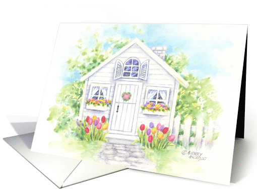 Christian New Home Congratulations Heart And Flowers Cottage card