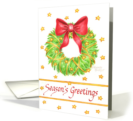 Season's Greetings Business Traditional Holiday Wreath... (115019)