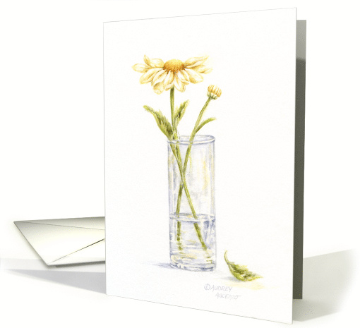 Thinking Of You Thoughts and Prayers Yellow Daisy In Vase card