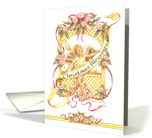 Christmas Angel Christian Blessings Love Joy and Peace card (1152698)
