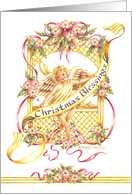 Christmas Angel Christian Blessings Love Joy and Peace card