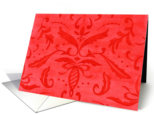 Happy Holidays Beautiful Red Damask card (116954)