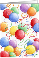 Christian Birthday Colorful Balloons God Bless You card