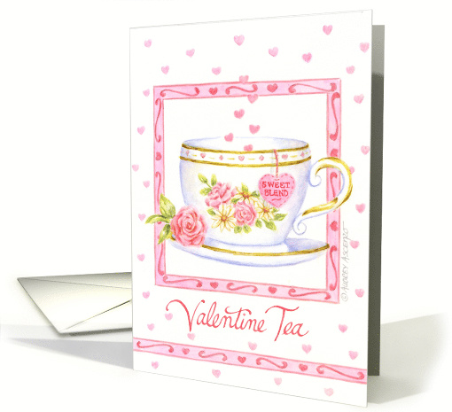 Birthday Valentine Tea Cup and Flowers Enjoy Sweet Day card (128996)