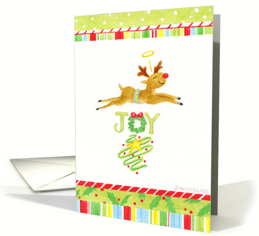 Christmas Birthday Reindeer Overjoyed card (1332222)