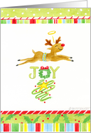 Christmas Birthday Reindeer Overjoyed card