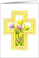 Birthday Easter Religious Tulip Cross Easter Blessings Beautiful Day card