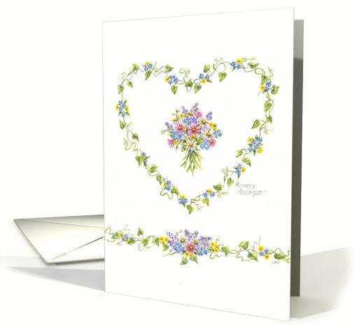 Wedding Christian Wildflowers Ivy Heart God Bless Your... (134315)