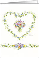 Valentine’s Day Birthday Heart Wildflowers Ivy Love and Happiness card