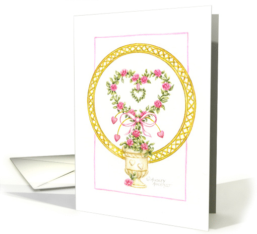 Anniversary Rose Topiary Heart card (135659)