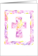 Confirmation Cross Watetercolor Shades of Pink card