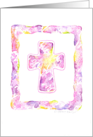 Confirmation Cross Watercolor Pink Shades Gifts Holy Spirit Bless You card