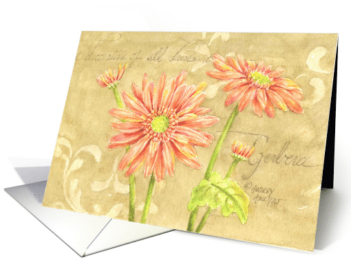 Thinking Of You Gerbera Daisy Beautiful Garden of Blessings card