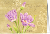 Christian Sympathy Religious Purple Tulips Garden Notes card