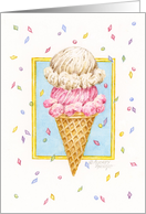 Birthday Friend Ice Cream Double Decker Cone Sweet Celebration card