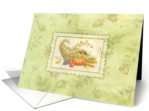 Thanksgiving Cornucopia Give Thanks card (1450866)