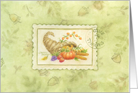 Thanksgiving Cornucopia Give Thanks card