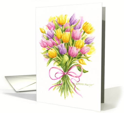 Easter Christian Bright And Beautiful Spring Tulip Bouquet... (148073)