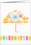 Baby Shower Congratulations Flower Umbrella Joy and Happiness card