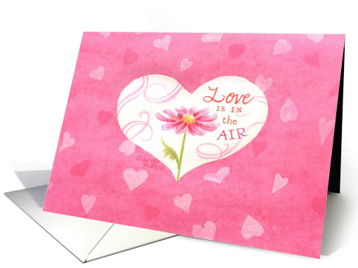 Wedding Congratulations Religious Pink Daisy Love Is In The Air card