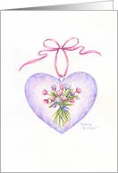 Valentine’s Day Birthday Tulip Heart Charm Special Celebration card