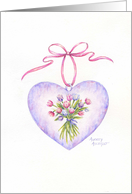 Valentine’s Day Birthday Tulip Heart Charm Special Celebration Enjoy card