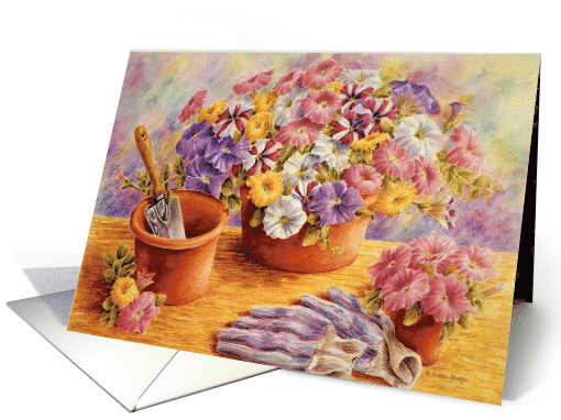 Religious Birthday Gardener Petunias Beautiful Blessings... (1533208)