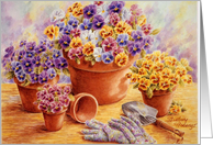 Thinking of You the Gardeness Pansies Caring Thoughts God Blessings card