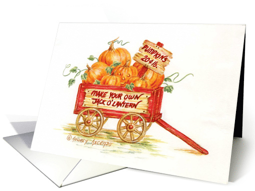 National Pumpkin Day Pumpkin Wagon card (1546556)