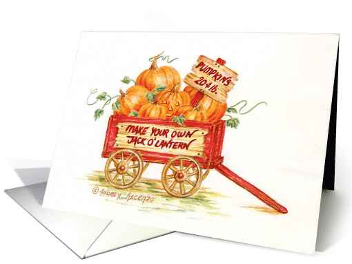 Friend Halloween Pumpkin Wagon card (1546932)