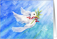 Christmas Dove With Olive Branch During Difficult Times card