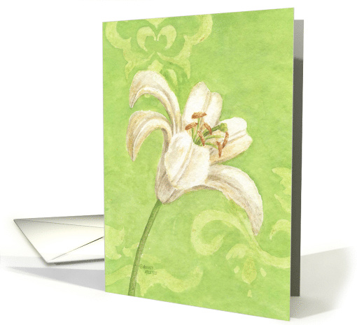 Easter Christian White Lily Elegance Graces of God Joy Blessings card