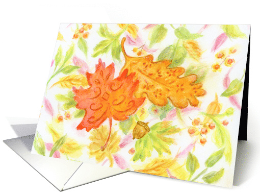 Thanksgiving Elegant Leaves Celebration Special Day Joy Blessings card
