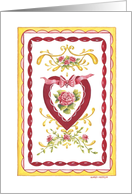 Valentine Victorian Heart and Flowers Beautiful Day card
