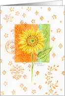 Birthday Big Bright Sunflower Joy and Happiness card