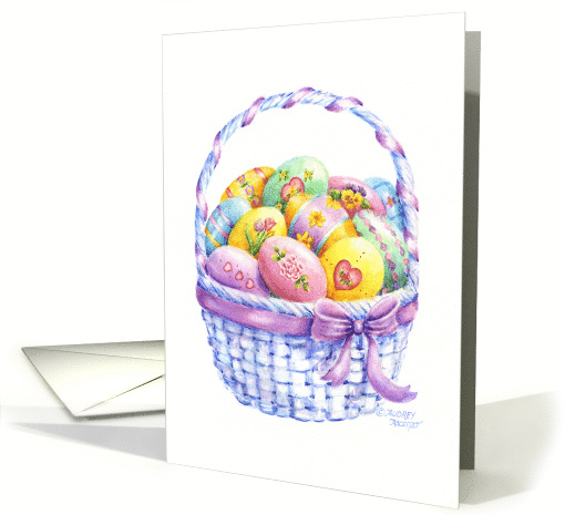 Easter Basket of Painted Eggs Easter Fun card (161661)