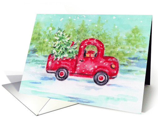 Birthday Christmas Red Truck Celebration Fun Travel... (1657400)