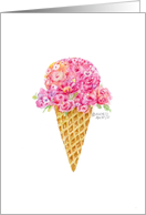 Birthday Flower Ice Cream Cone Wonderful Celebration Sweet As You card
