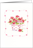 Coronavirus Valentine Mini Roses Be Mine Caring Thoughts and Prayers card