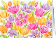 Coronavirus Easter Bright And Beautiful Tulips Celebration card