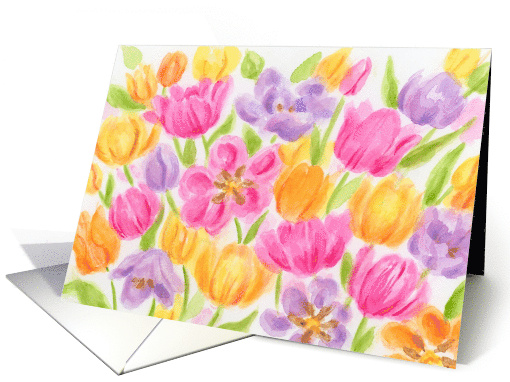 Birthday Bright Colorful Tulips Celebration Beautiful Joy... (1671946)