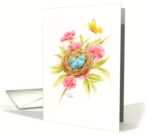 Thinking of You Nest Flowering Branch Blessings card (1677346)