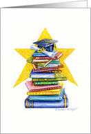 Graduation Congratulations Stack of Books You Are a Shining Star card
