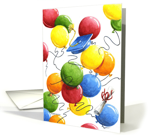 Graduation Balloons Congratulations Future Success and Happiness card
