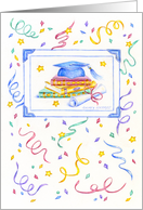 Graduation Congratulations Celebration Cap Books & Diploma card