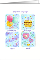 Birthday All About YOU Dreams Wishes Surprise Sweets Music Love card