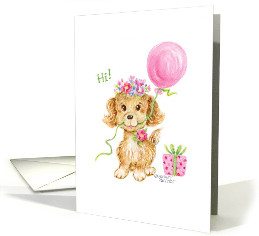 Friend Birthday Flower Puppy Celebration You Are So Sweet card