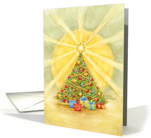 Christian Christmas Tree Bright Star of Light Joy and Peace card