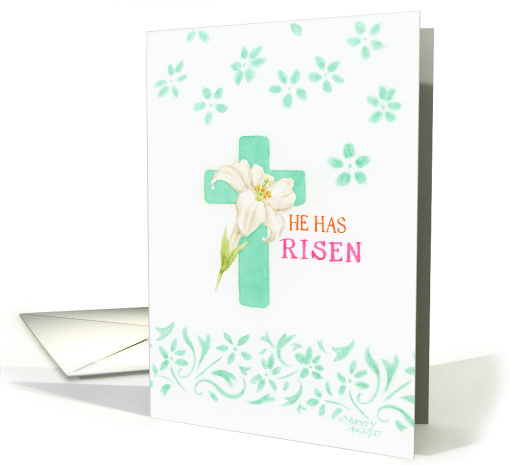 Priest Easter He Has Risen Lily Cross Scripture Miracle... (1761914)