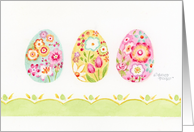 Easter Christian Three Decorative Eggs God Bless You Enjoy Spring card